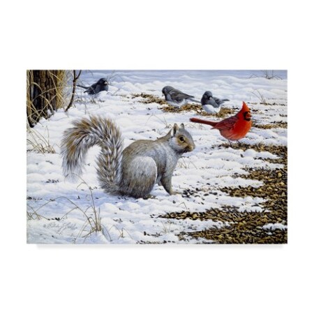 Trademark Fine Art Wilhelm Goebel 'Under The Feeder' Canvas Art, 16x24 ALI33669-C1624GG